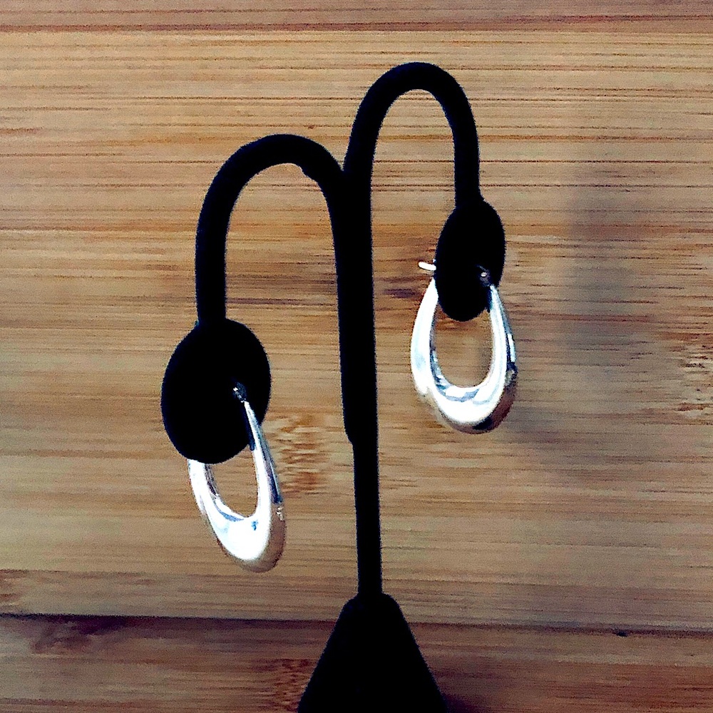$34 Designer Estate Latch Back Earrings Sterling Marked 925 L (upside down "V")